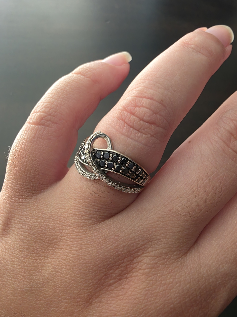 Le Vian 14K White Gold Black Diamond Ring Size 7.5 – Designer Statement